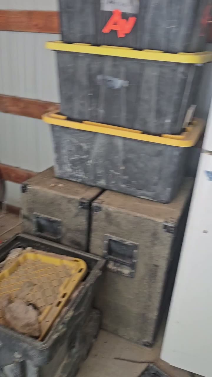 A fridge in the barn