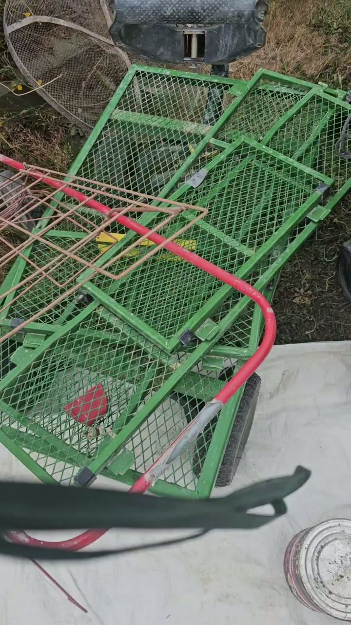 Green garden cart