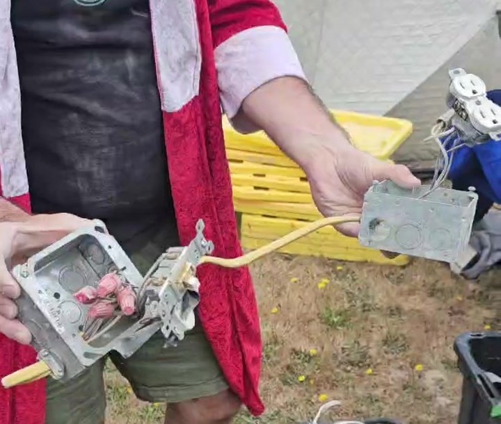 Pre-wired junction boxes with outlets
